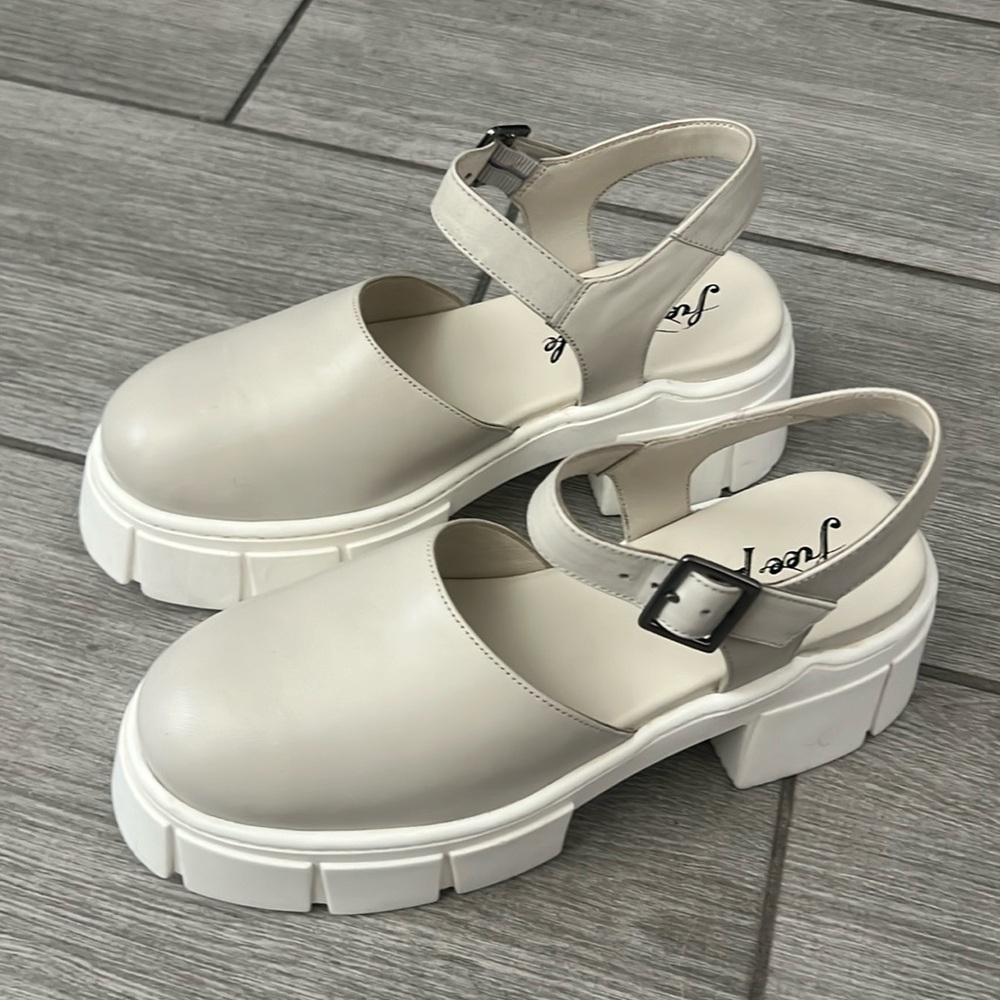 Free People Cream Platform Shoes